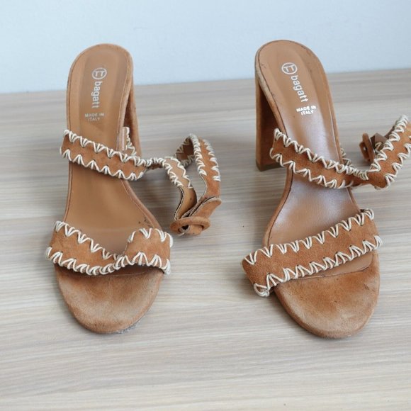 Bagatt Shoes Women Leather Size 39 Sandals Ankle Strap Heel Brown 8.5 Boho ITALY - Picture 6 of 15